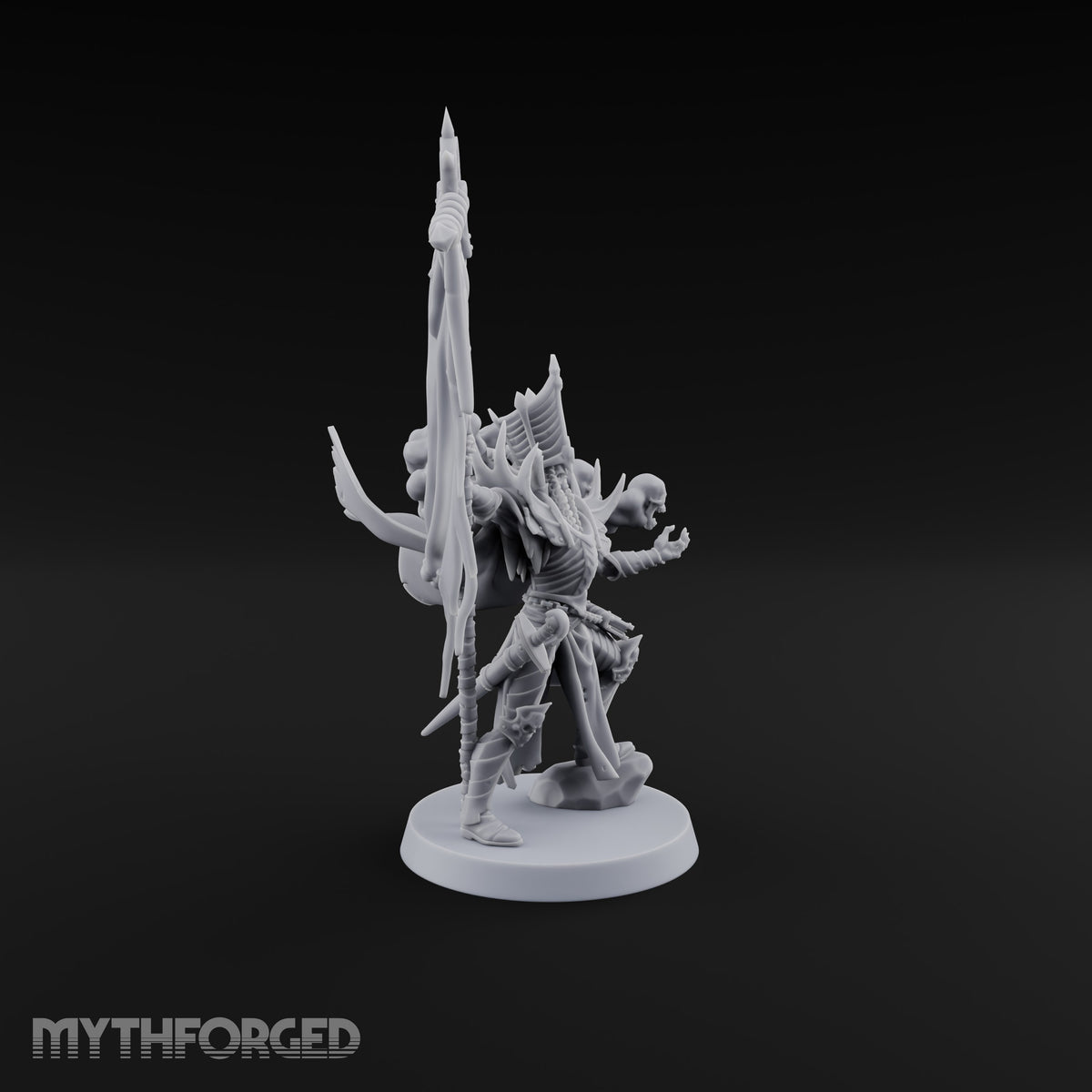 Unfurled and Unforgiving Vampire Lord with Banner and Skull Spirits On Foot — Banner