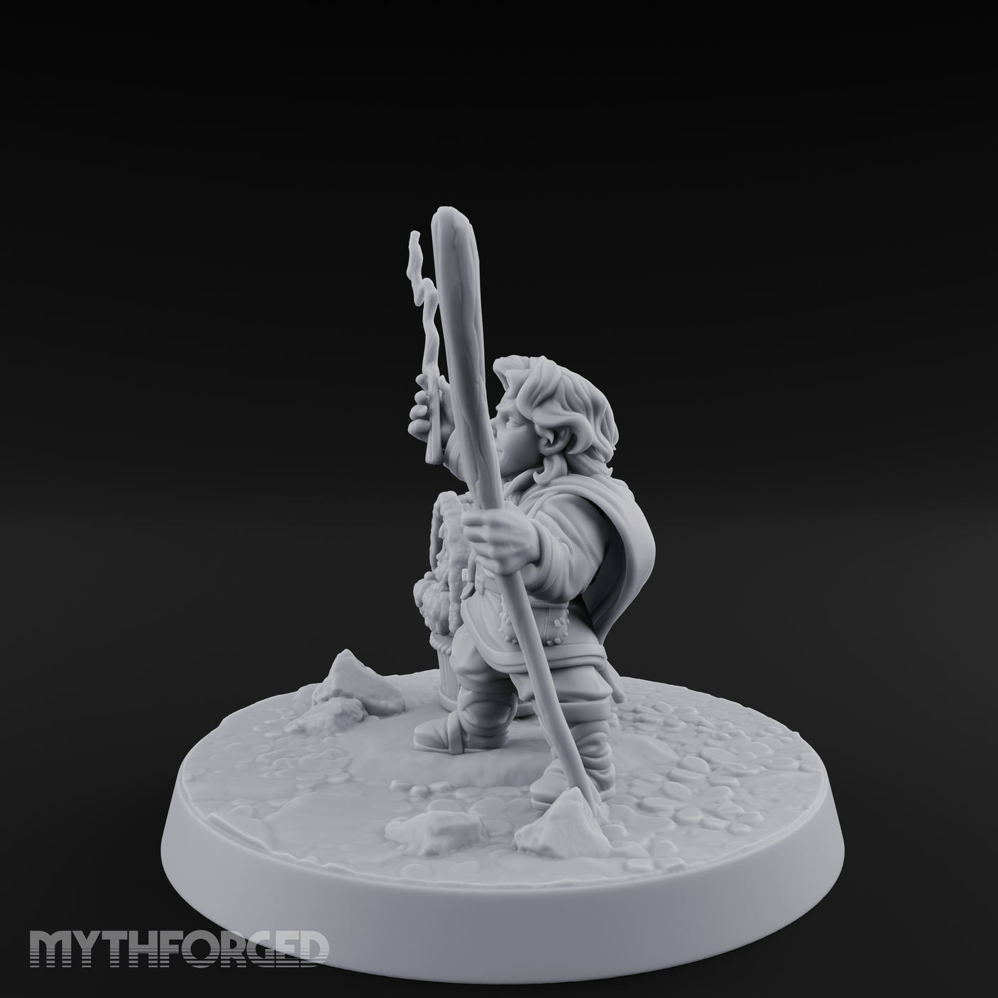 Willowy Halfling Protector Miniature for Dungeons and Dragons, Pathfinder or other TTRPGs