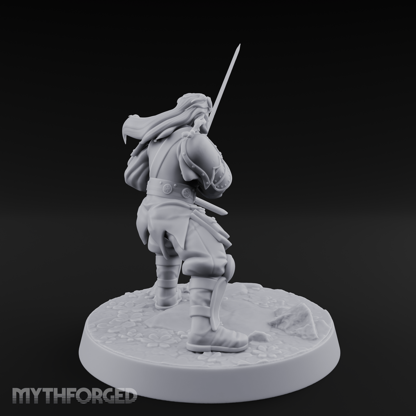 Stance Widened Blade Ready Human Warrior Miniature for Dungeons and Dragons, Pathfinder or other TTRPGs