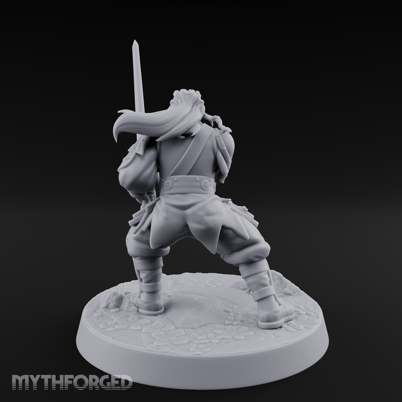 Stance Widened Blade Ready Human Warrior Miniature for Dungeons and Dragons, Pathfinder or other TTRPGs