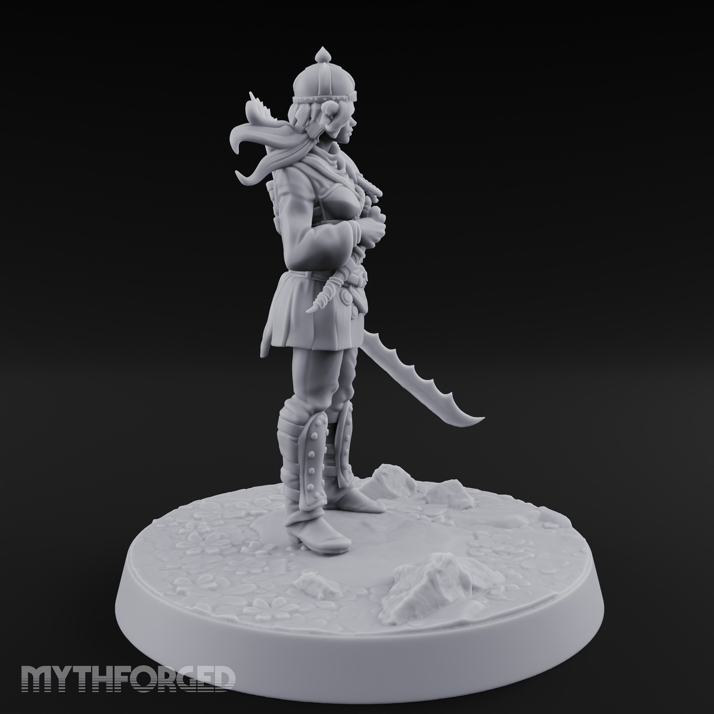 Serrated Blade Human Warrior Miniature for Dungeons and Dragons, Pathfinder or other TTRPGs