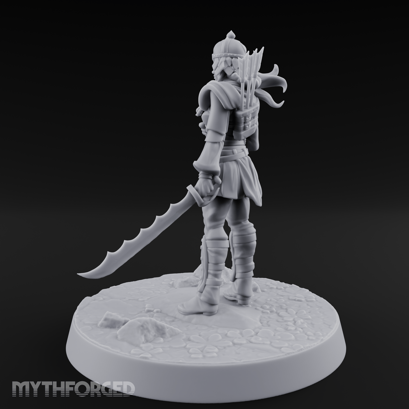 Serrated Blade Human Warrior Miniature for Dungeons and Dragons, Pathfinder or other TTRPGs