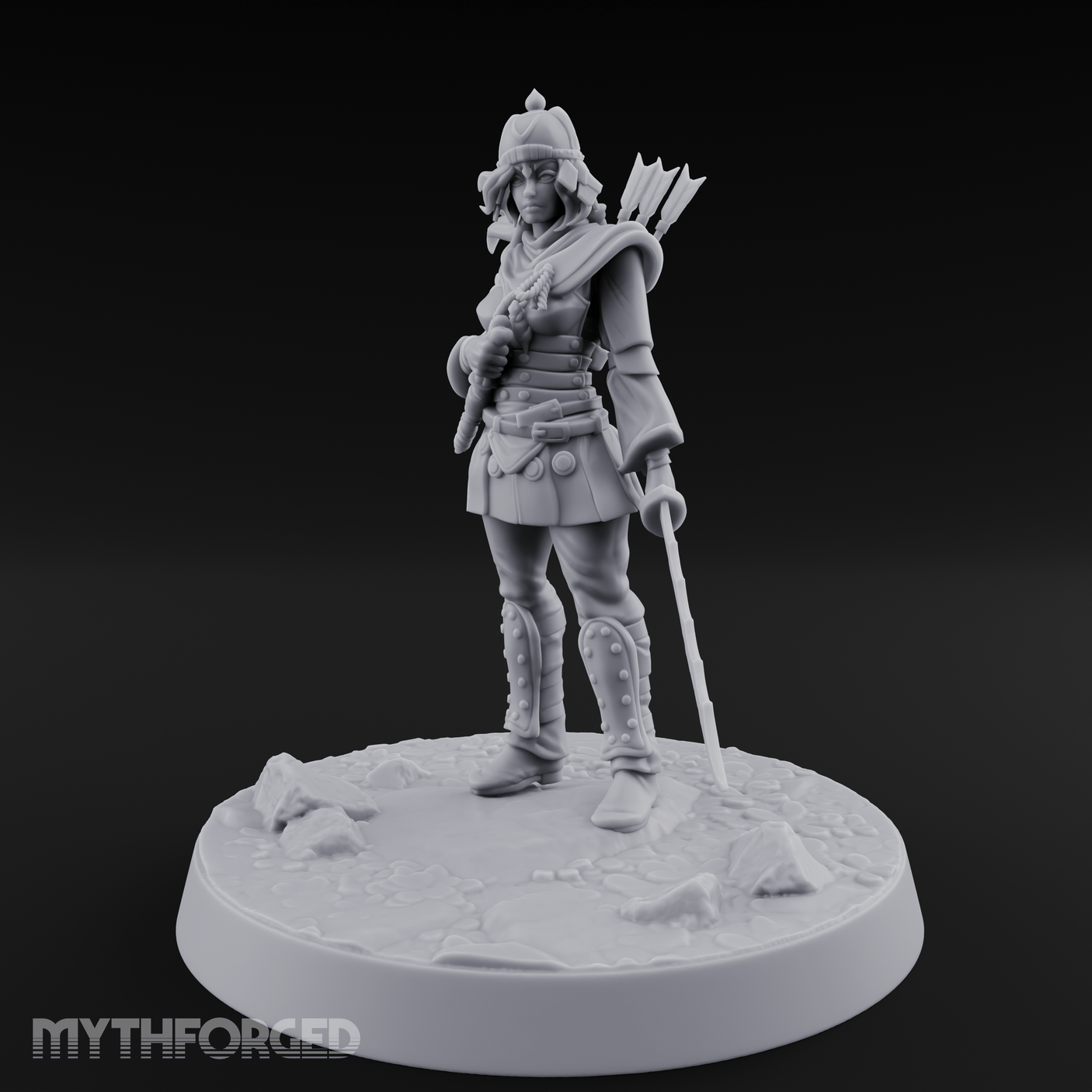 Serrated Blade Human Warrior Miniature for Dungeons and Dragons, Pathfinder or other TTRPGs