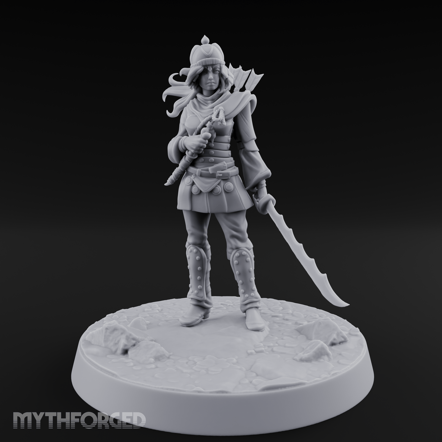 Serrated Blade Human Warrior Miniature for Dungeons and Dragons, Pathfinder or other TTRPGs
