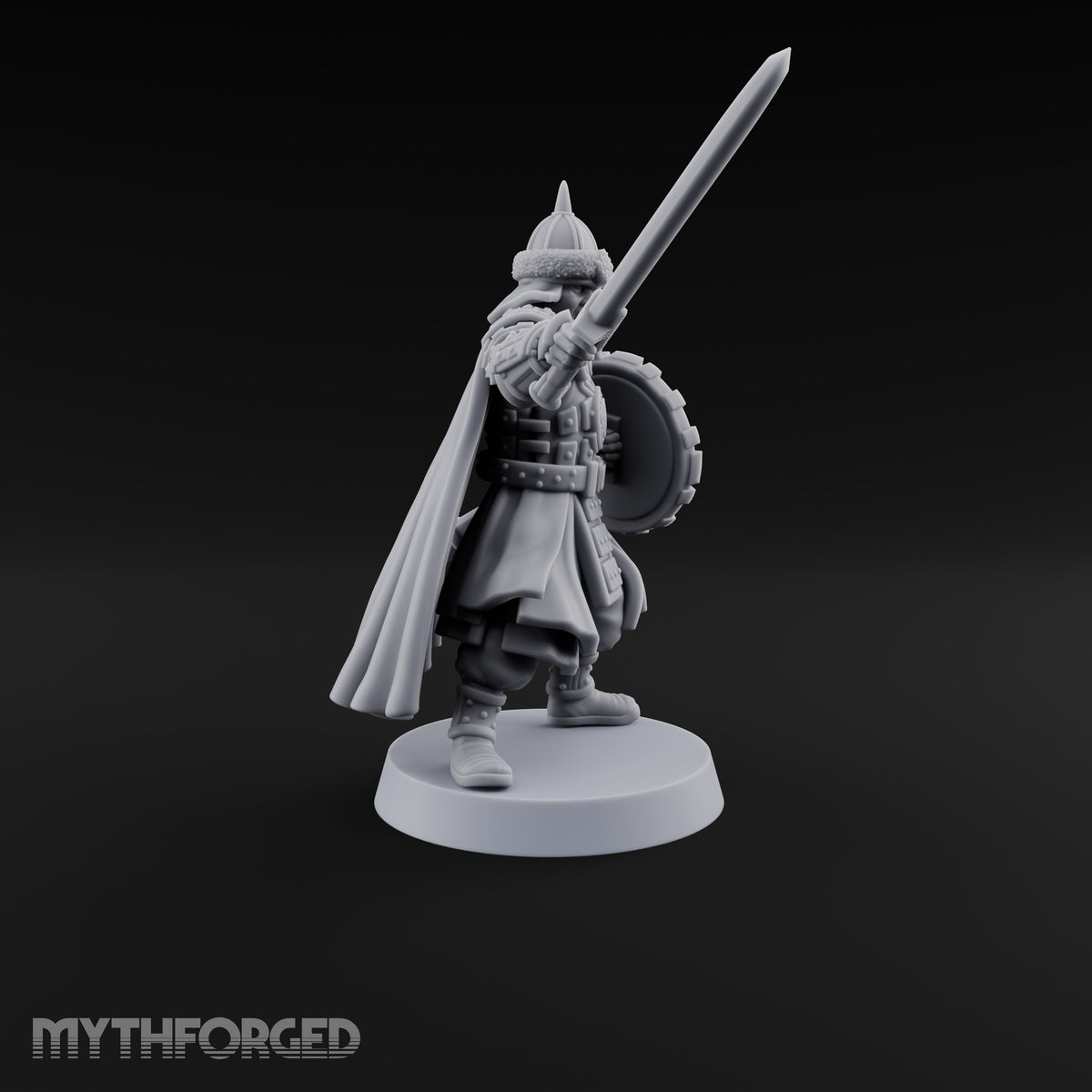 Horn, Banner and Blade Human Steppe Command Group with Captain, Banner Bearer and Horn Player — A