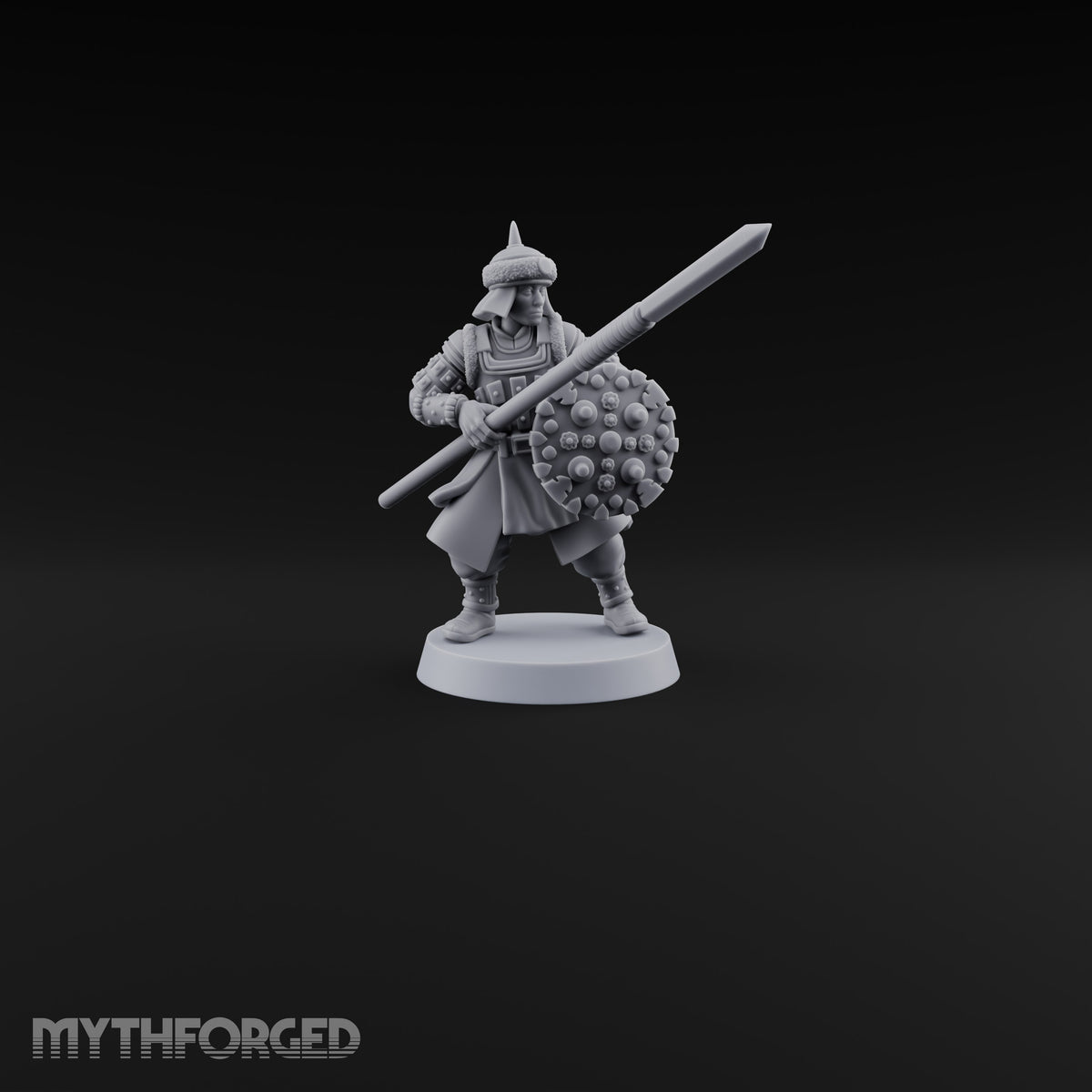Pointed Opinions Human Steppe Spearmen with Studded Round Shields and Spiked Helms — C