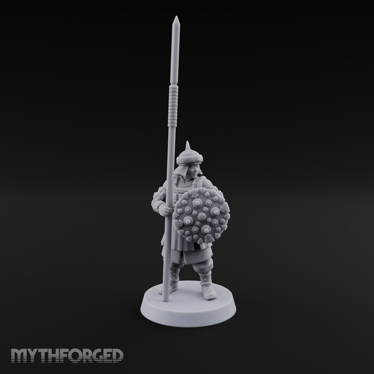 Pointed Opinions Human Steppe Spearmen with Studded Round Shields and Spiked Helms — F