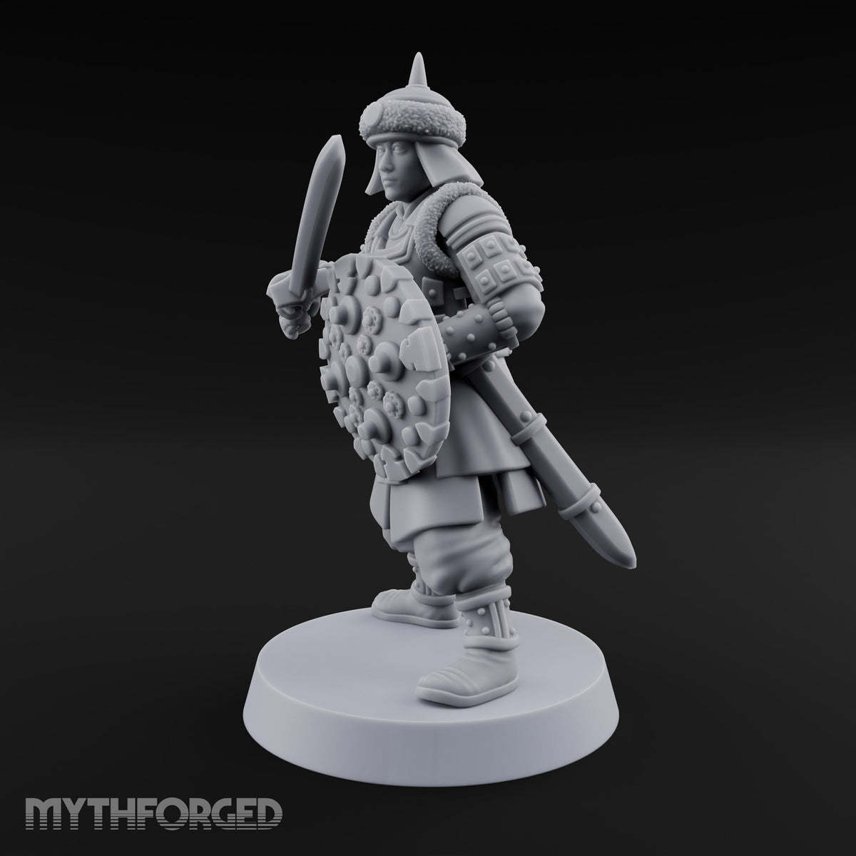 Shields Studded, Steel Singing Human Steppe Swordsman A