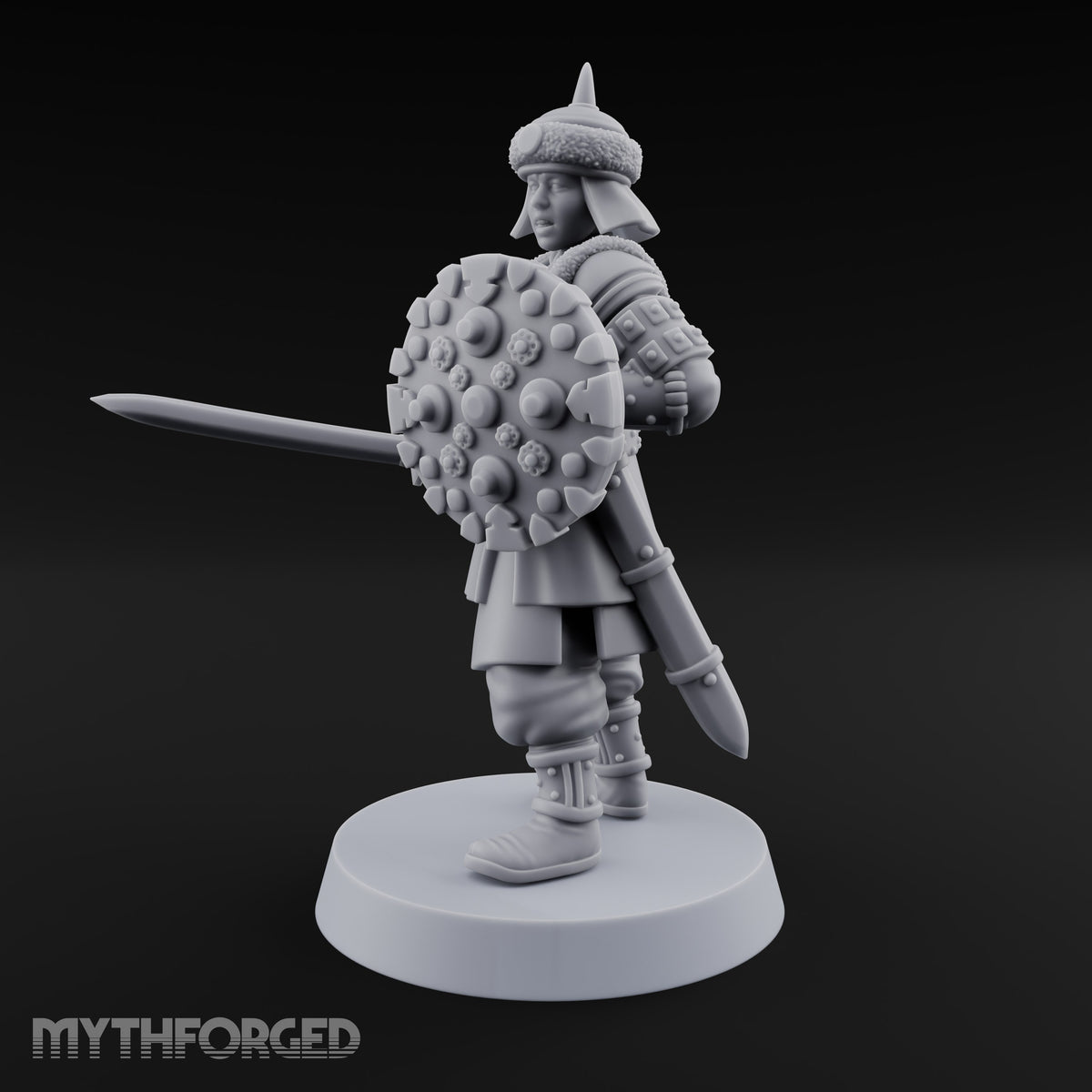 Shields Studded, Steel Singing Human Steppe Swordsman H