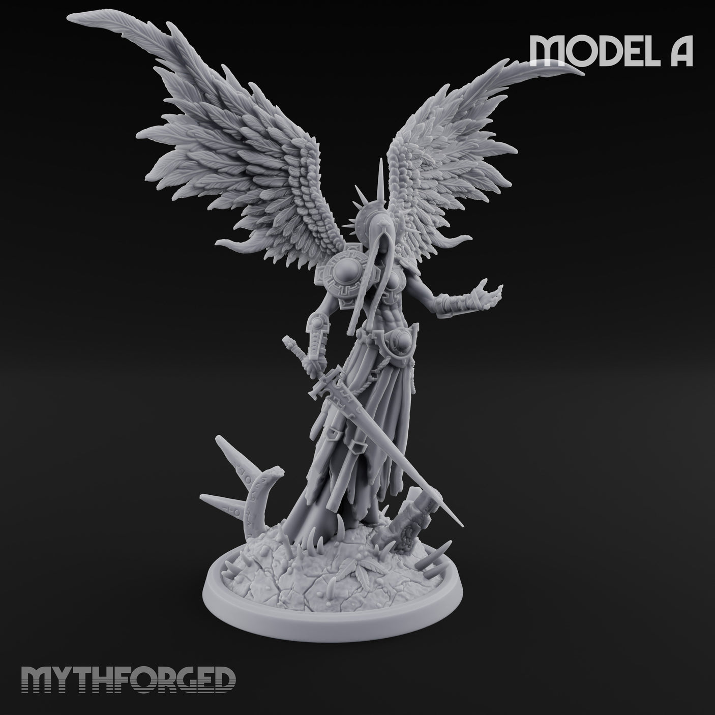 Wings Spread Descending Seraph Warrior A gallery 1