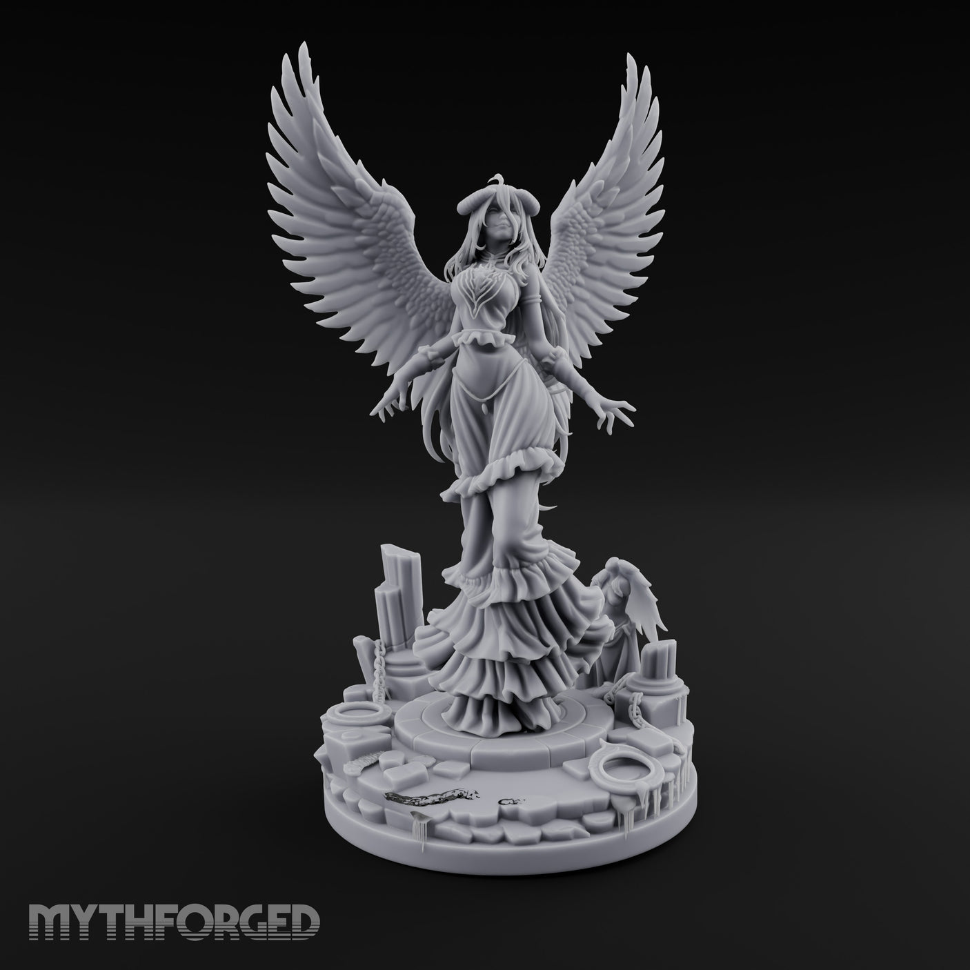 Wings Spread Wide Angel Sorceress Miniature for Dungeons and Dragons, Pathfinder or other TTRPGs