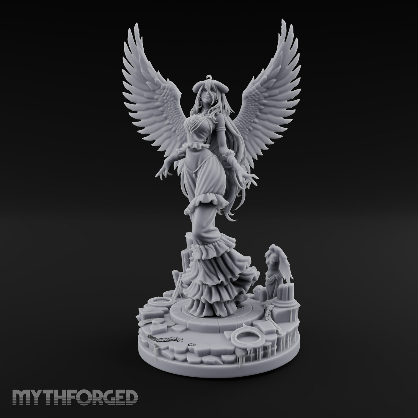 Wings Spread Wide Angel Sorceress Miniature for Dungeons and Dragons, Pathfinder or other TTRPGs