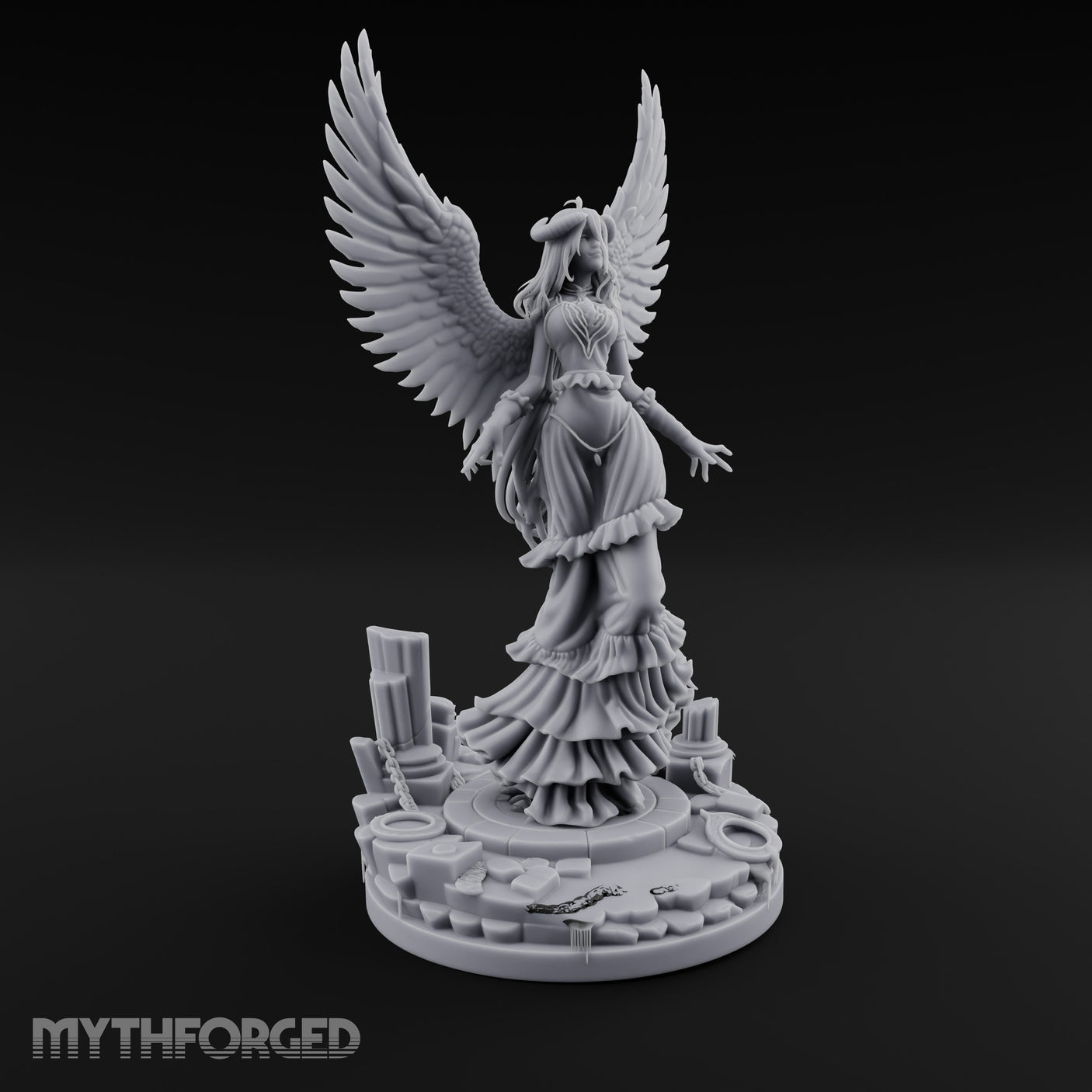 Wings Spread Wide Angel Sorceress Miniature for Dungeons and Dragons, Pathfinder or other TTRPGs