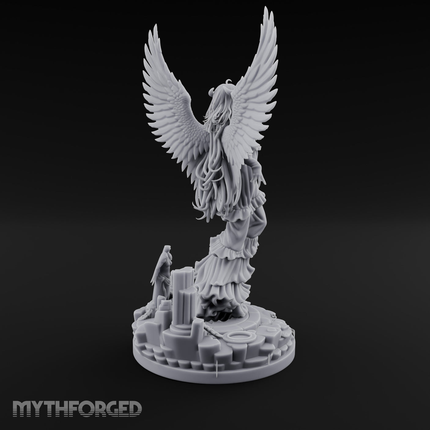 Wings Spread Wide Angel Sorceress Miniature for Dungeons and Dragons, Pathfinder or other TTRPGs