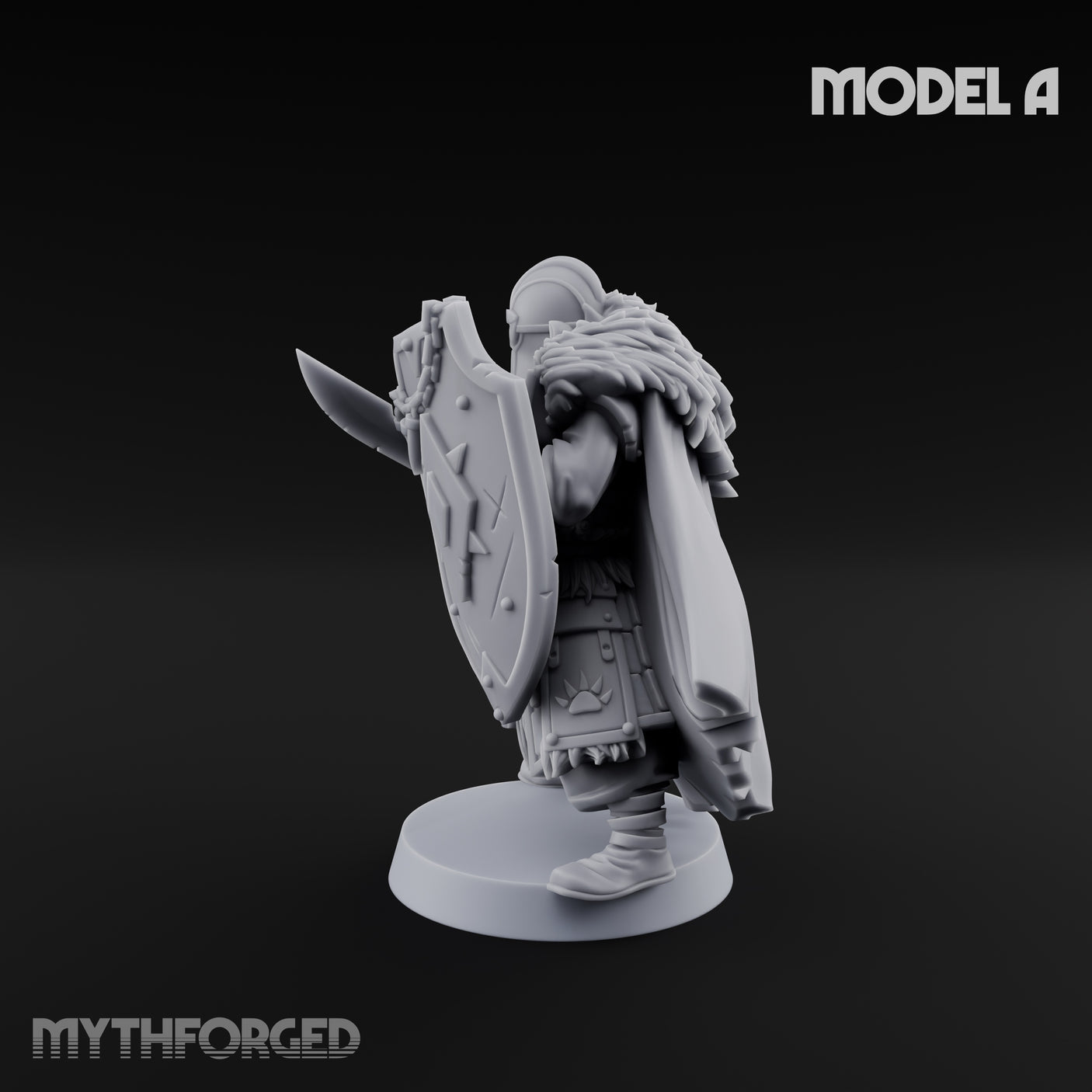Fur-Cloaked Wolfpack Wolf Knight A Miniature for Dungeons and Dragons, Pathfinder or other TTRPGs