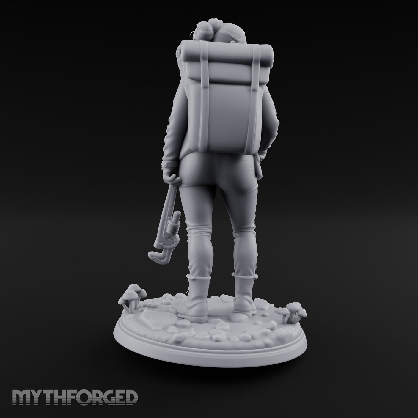 Wrench Dragging Backpacked Human Survivor Miniature for Dungeons and Dragons, Pathfinder or other TTRPGs