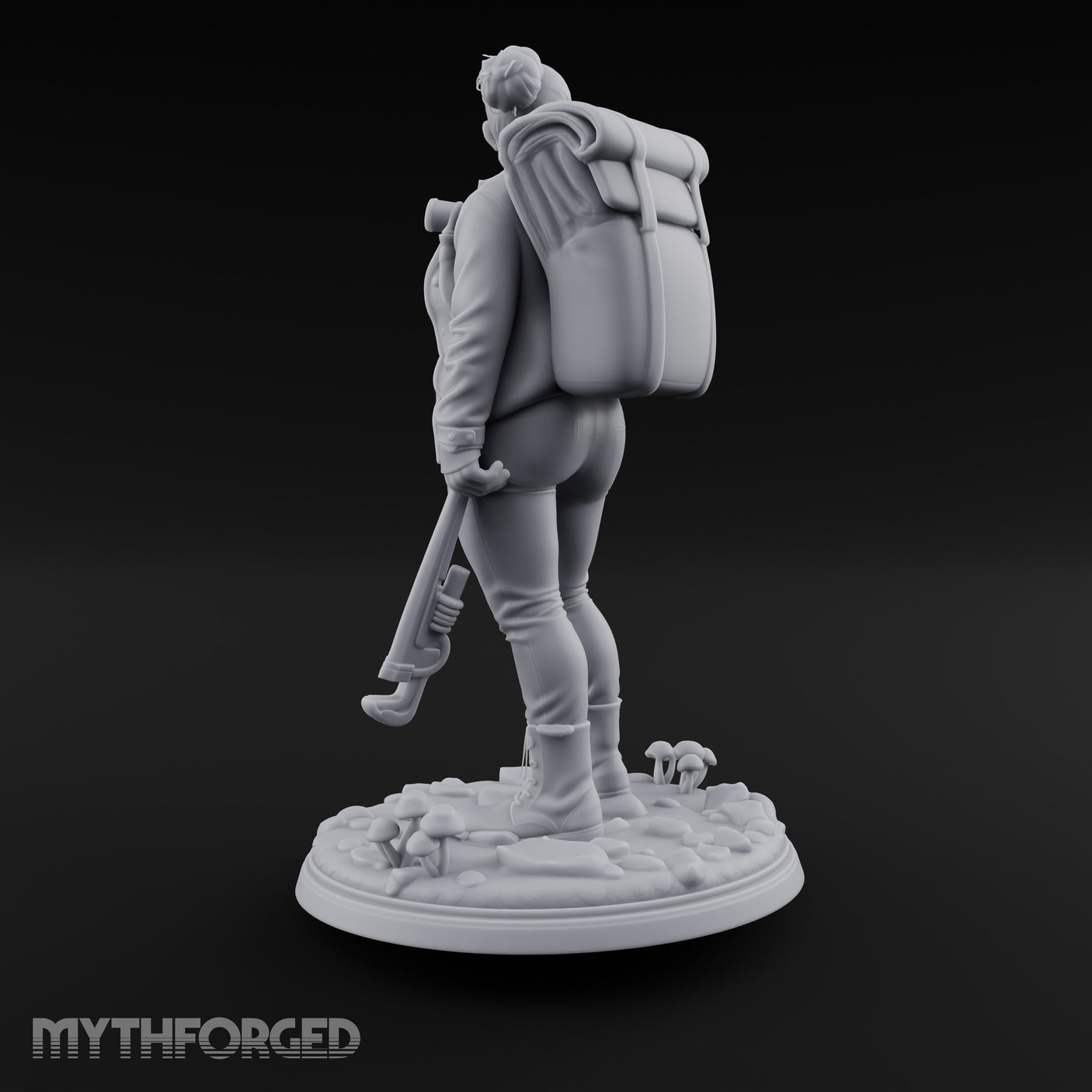 Wrench Dragging Backpacked Human Survivor Miniature for Dungeons and Dragons, Pathfinder or other TTRPGs