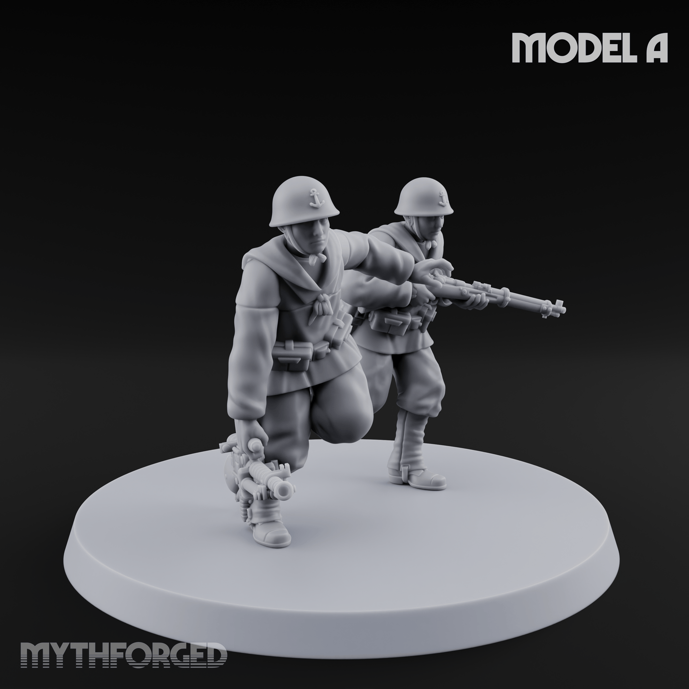 World War 2 Japanese LMG Teams Miniature for Dungeons and Dragons, Pathfinder or other TTRPGs