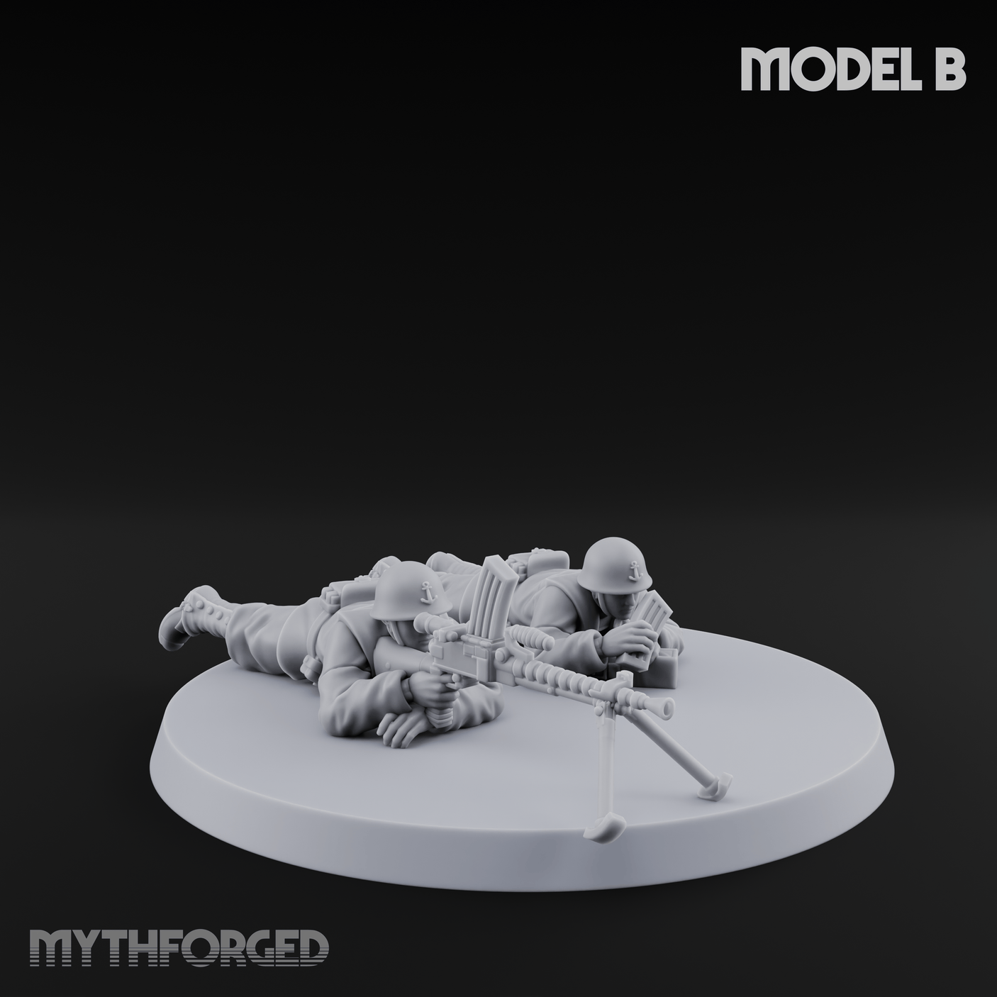 World War 2 Japanese LMG Teams B Miniature for Dungeons and Dragons, Pathfinder or other TTRPGs