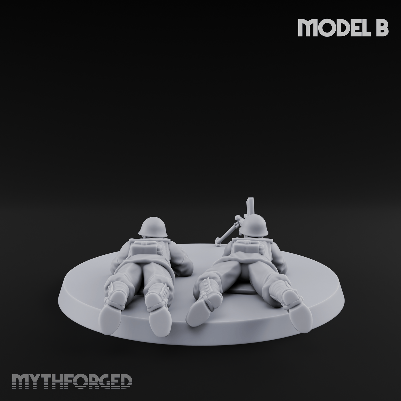 World War 2 Japanese LMG Teams B Miniature for Dungeons and Dragons, Pathfinder or other TTRPGs