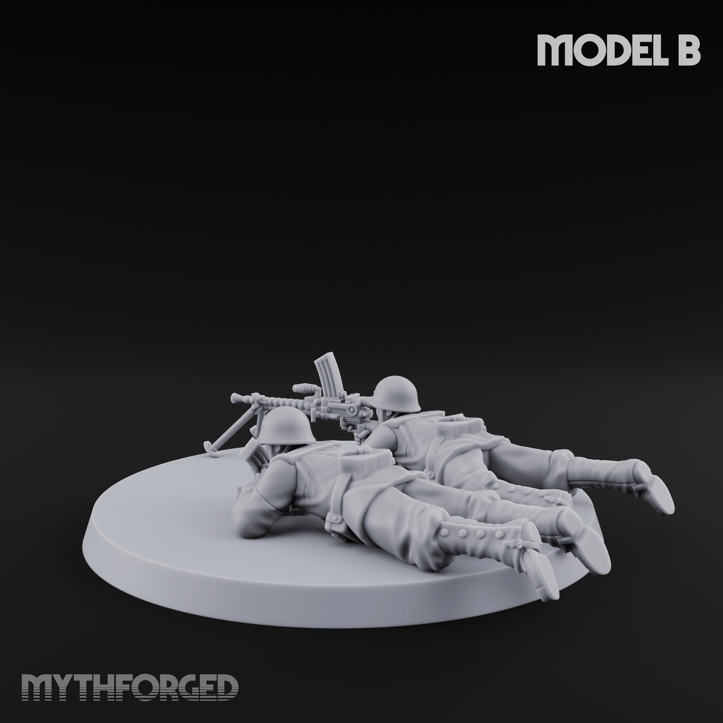 World War 2 Japanese LMG Teams B Miniature for Dungeons and Dragons, Pathfinder or other TTRPGs