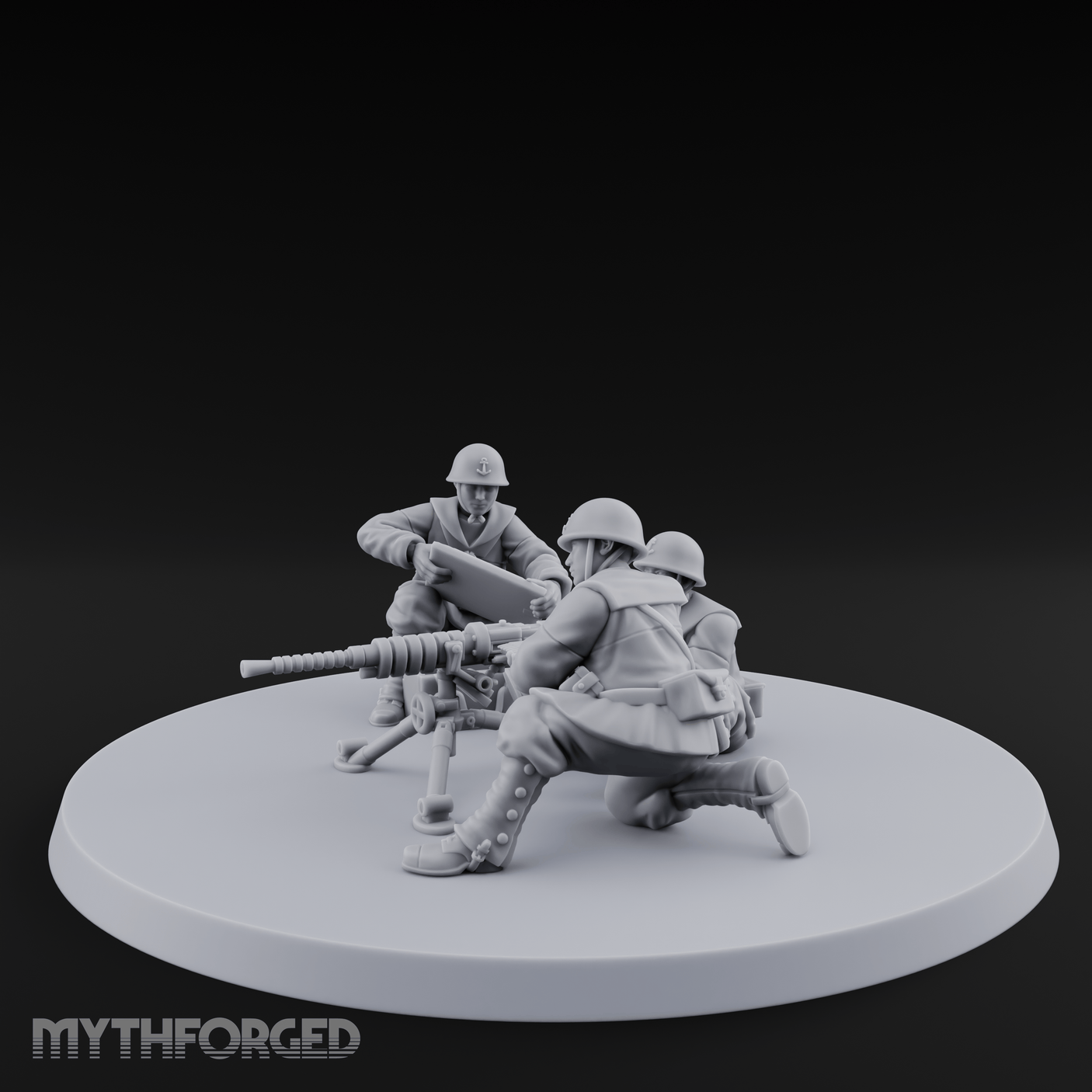 World War 2 Japanese MMG Team Miniature for Dungeons and Dragons, Pathfinder or other TTRPGs