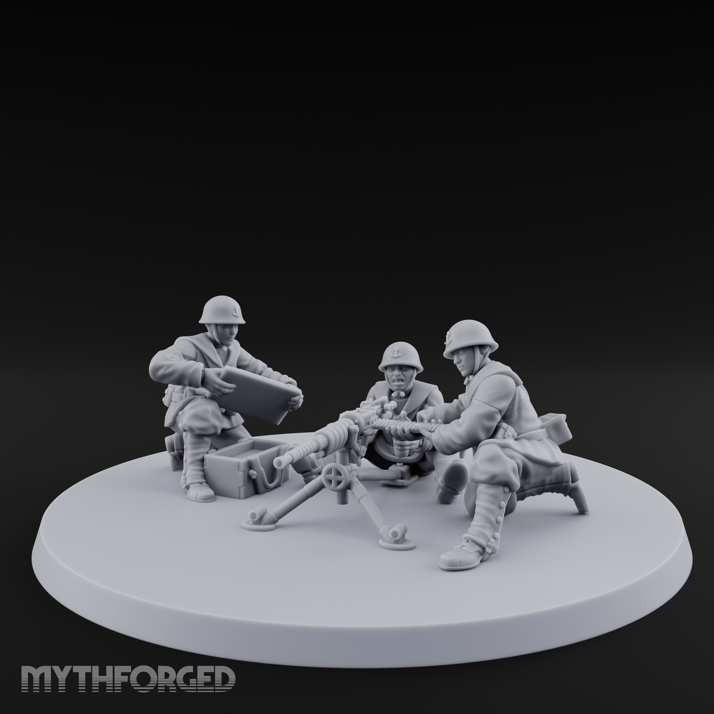 World War 2 Japanese MMG Team Miniature for Dungeons and Dragons, Pathfinder or other TTRPGs