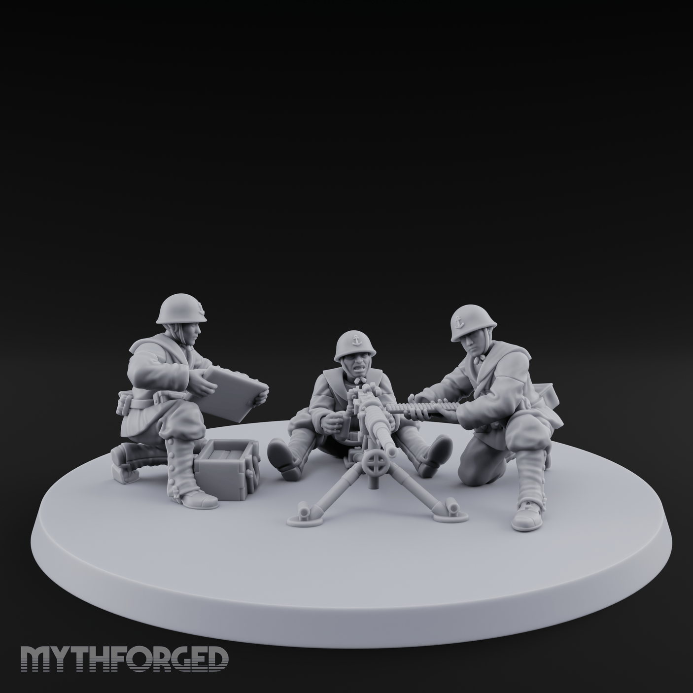 World War 2 Japanese MMG Team Miniature for Dungeons and Dragons, Pathfinder or other TTRPGs