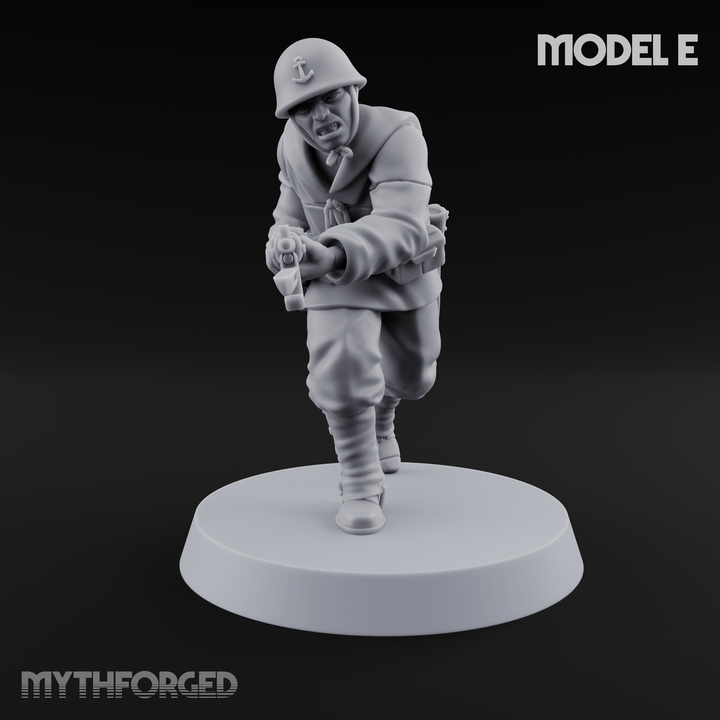 Bayonet Charging World War 2 Japanese Riflemen E Miniature for Dungeons and Dragons, Pathfinder or other TTRPGs