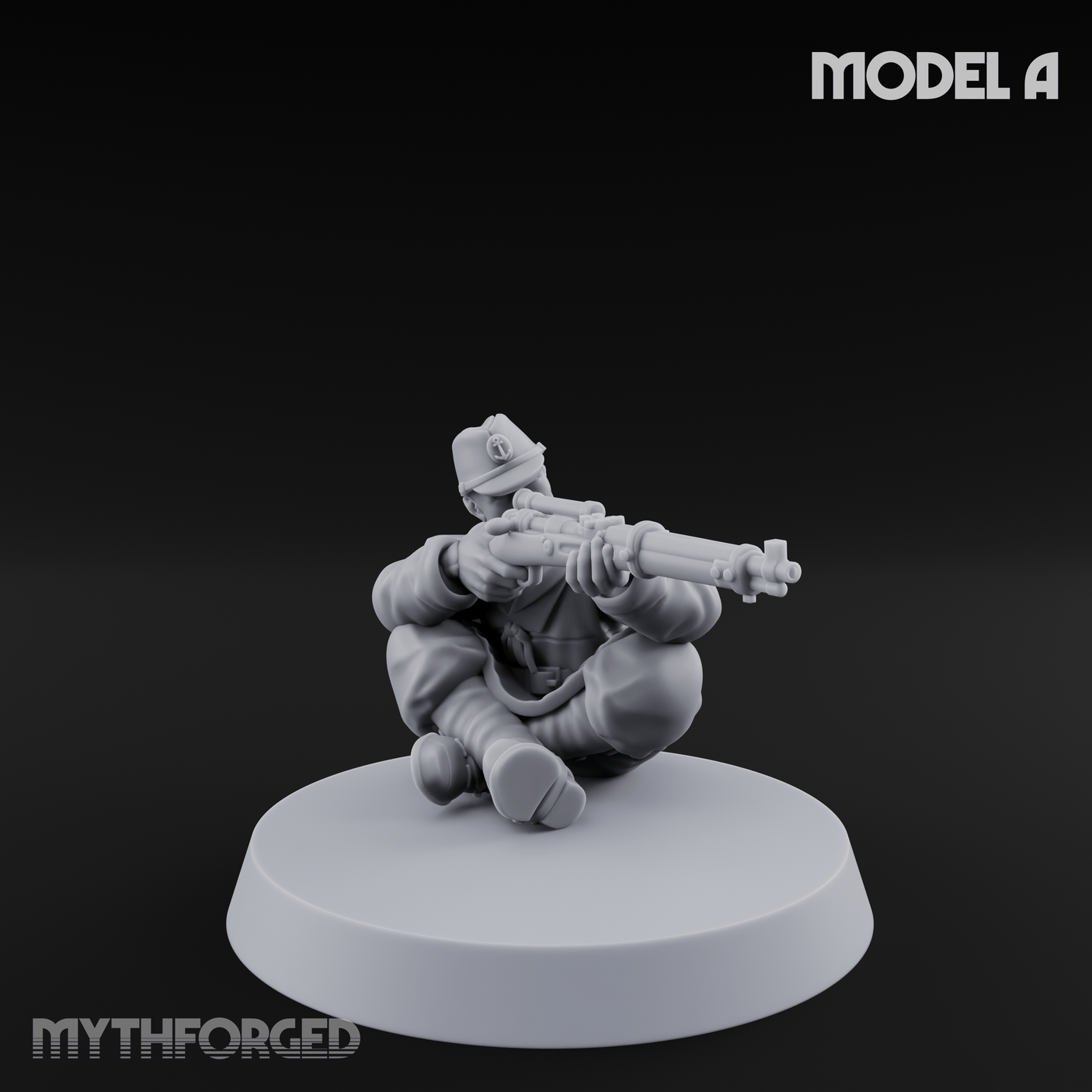 Squinting Down The Barrel World War 2 Japanese Sniper A Miniature for Dungeons and Dragons, Pathfinder or other TTRPGs
