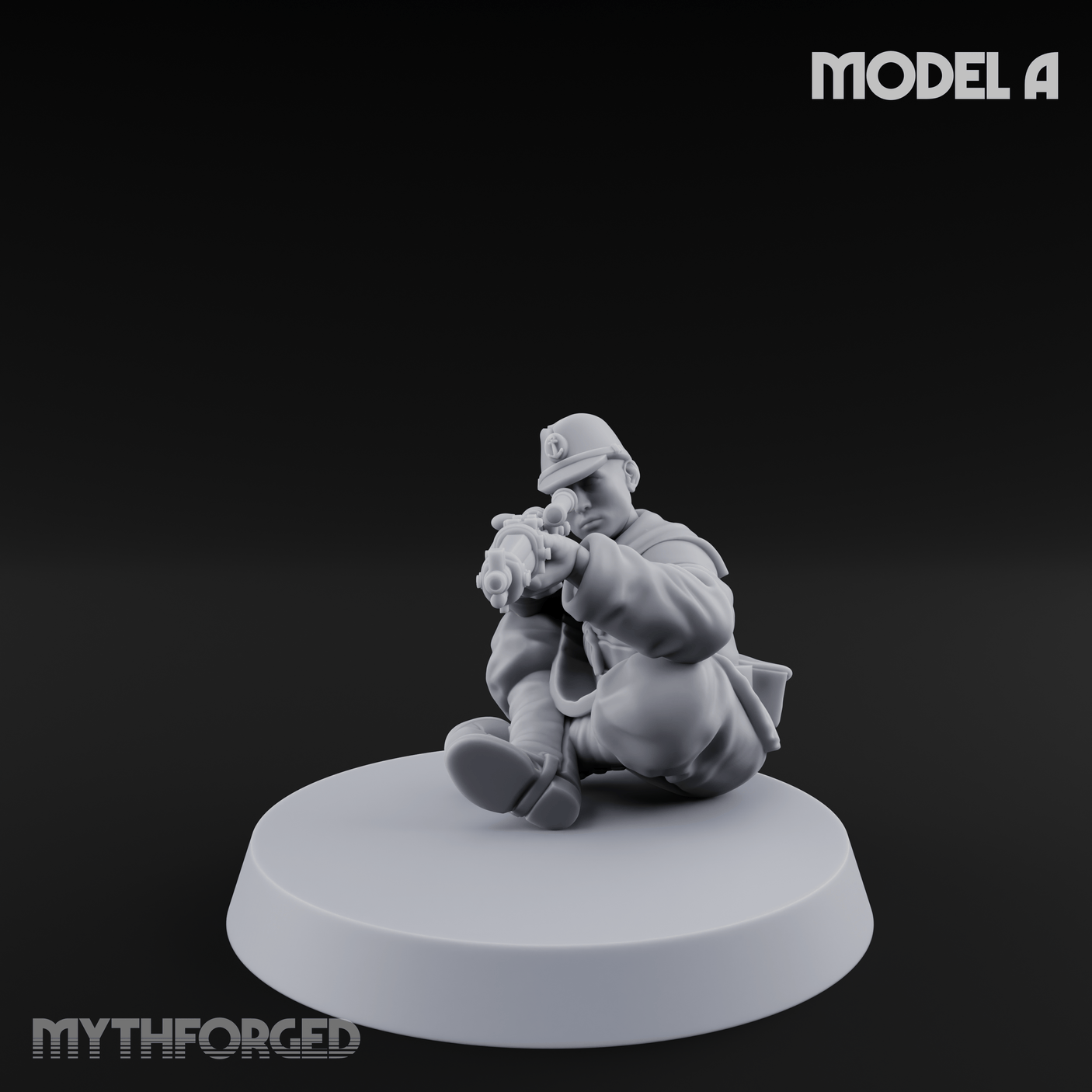 Squinting Down The Barrel World War 2 Japanese Sniper A Miniature for Dungeons and Dragons, Pathfinder or other TTRPGs