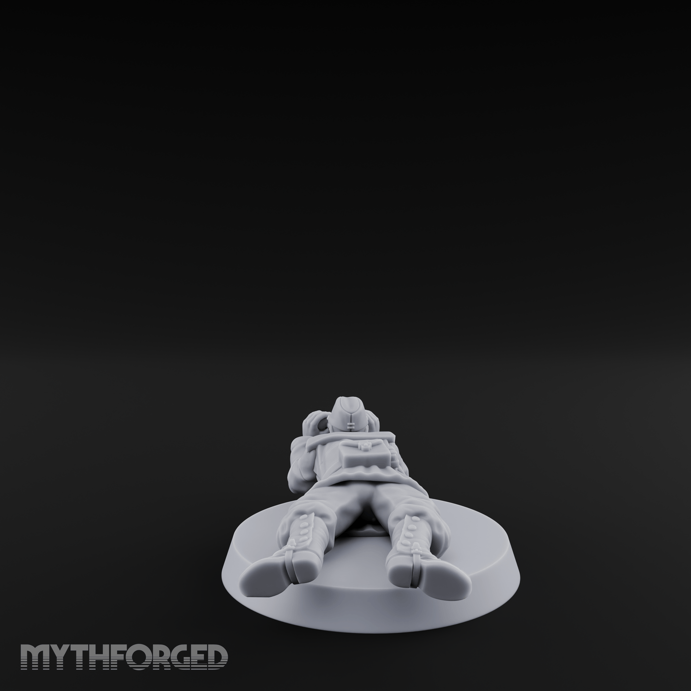 Prone Observing World War 2 Japanese Spotter Miniature for Dungeons and Dragons, Pathfinder or other TTRPGs