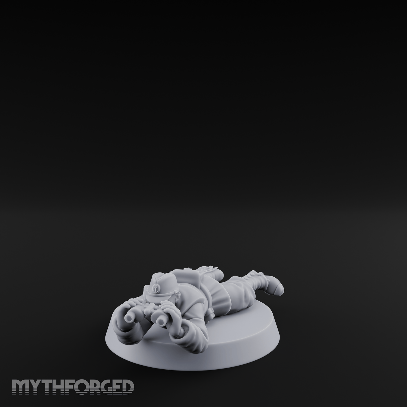 Prone Observing World War 2 Japanese Spotter Miniature for Dungeons and Dragons, Pathfinder or other TTRPGs