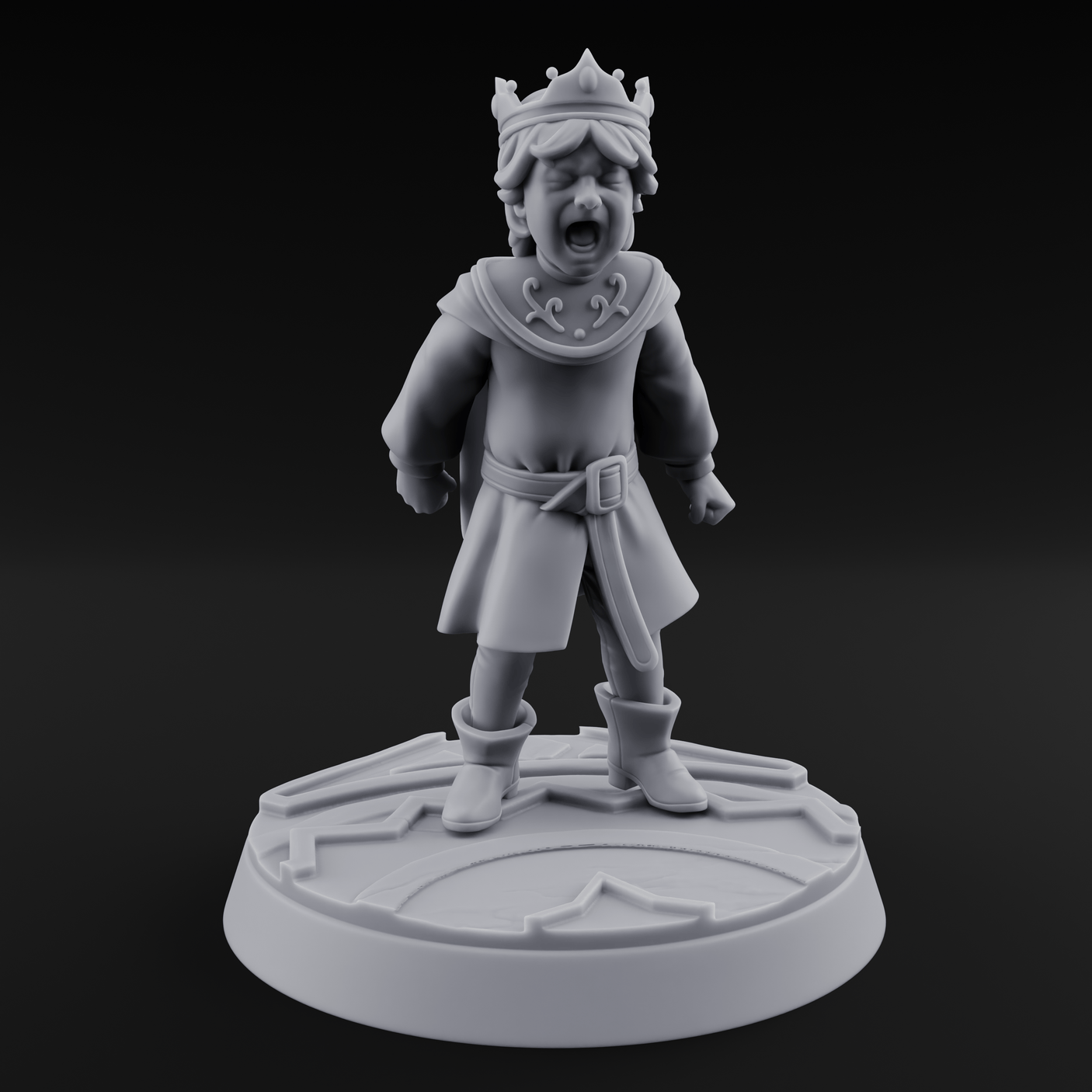 Throwing A Tantrum Human Prince Miniature for Dungeons and Dragons, Pathfinder or other TTRPGs