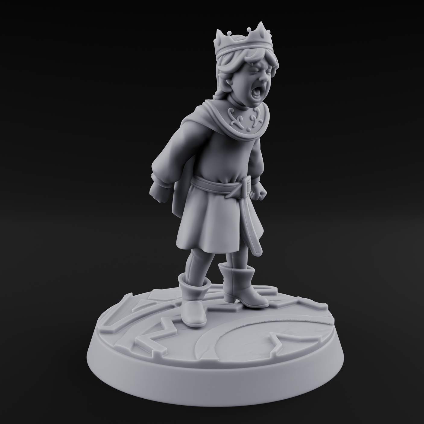 Throwing A Tantrum Human Prince Miniature for Dungeons and Dragons, Pathfinder or other TTRPGs