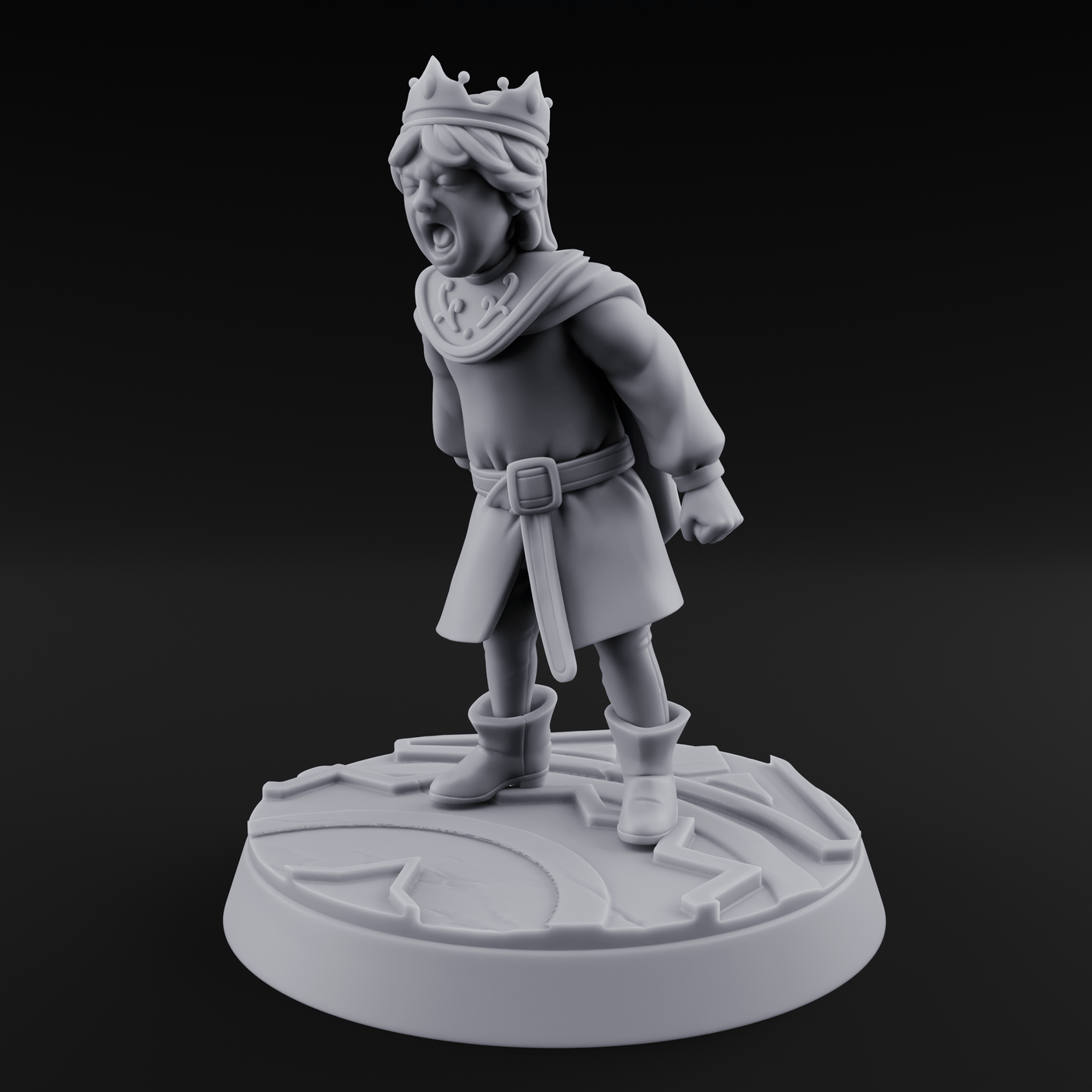 Throwing A Tantrum Human Prince Miniature for Dungeons and Dragons, Pathfinder or other TTRPGs