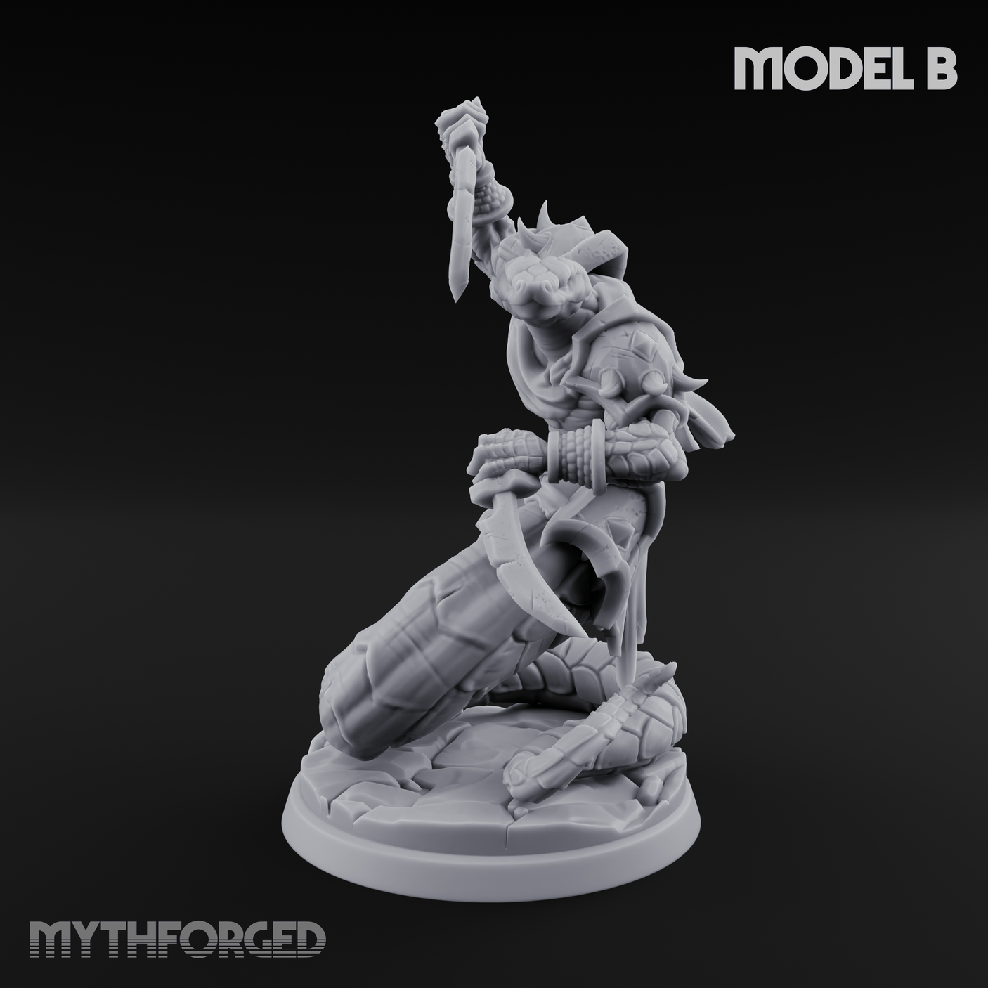 Swooping and Coiled Naga Warriors B Miniature for Dungeons and Dragons, Pathfinder or other TTRPGs