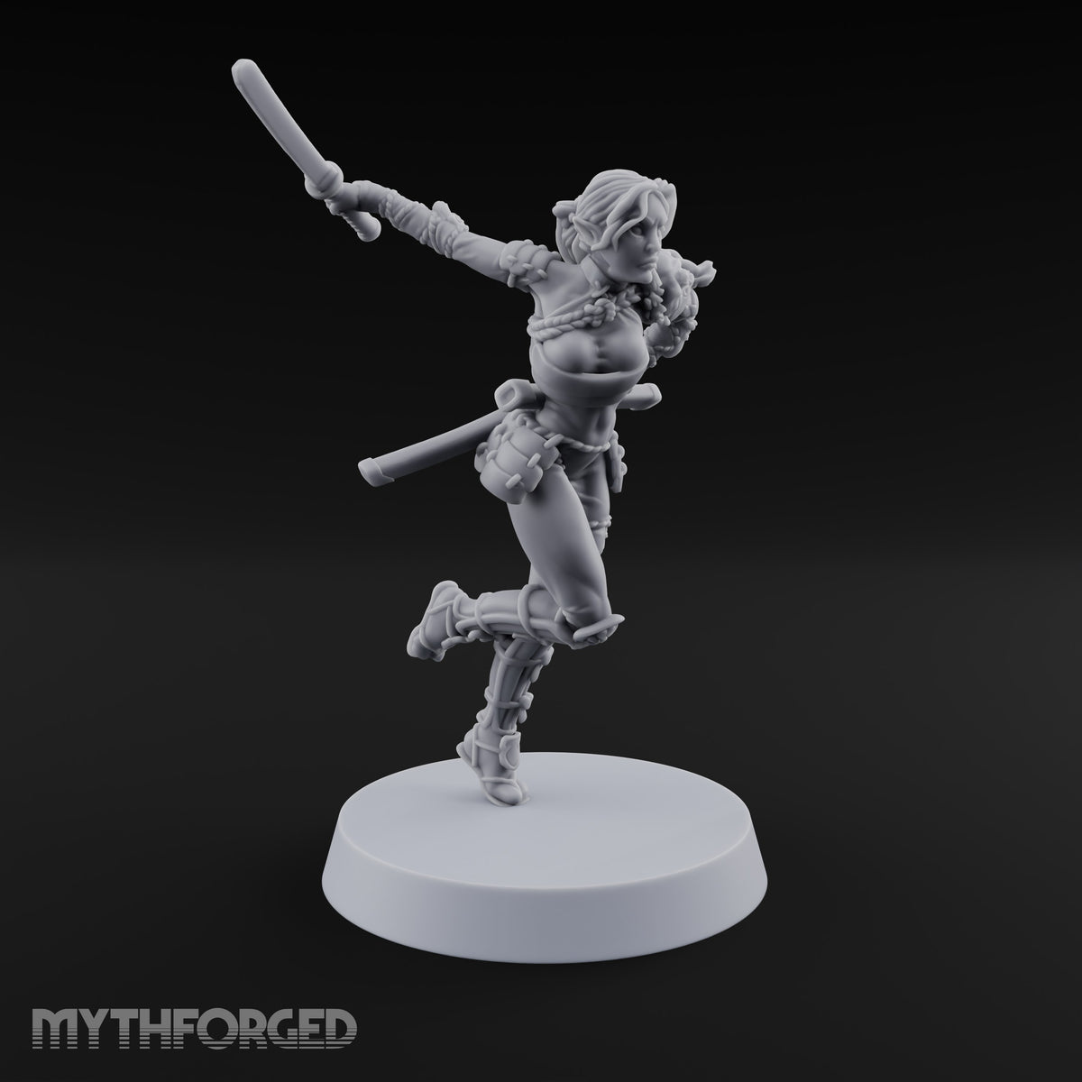 Scabbards Empty, Blade Overhead Elf Sword Warrior