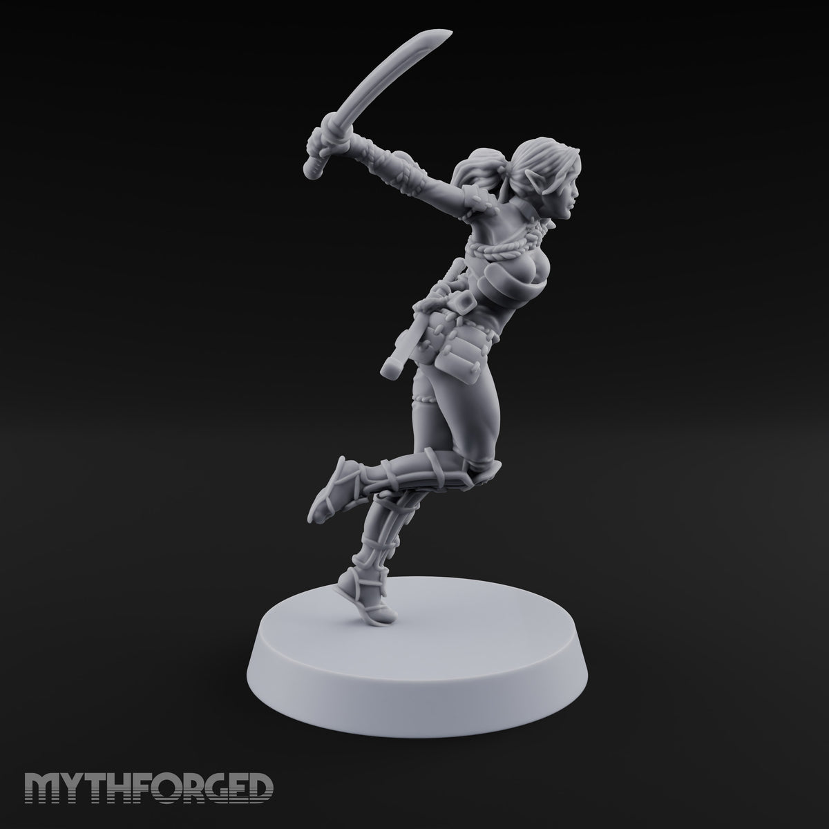 Scabbards Empty, Blade Overhead Elf Sword Warrior