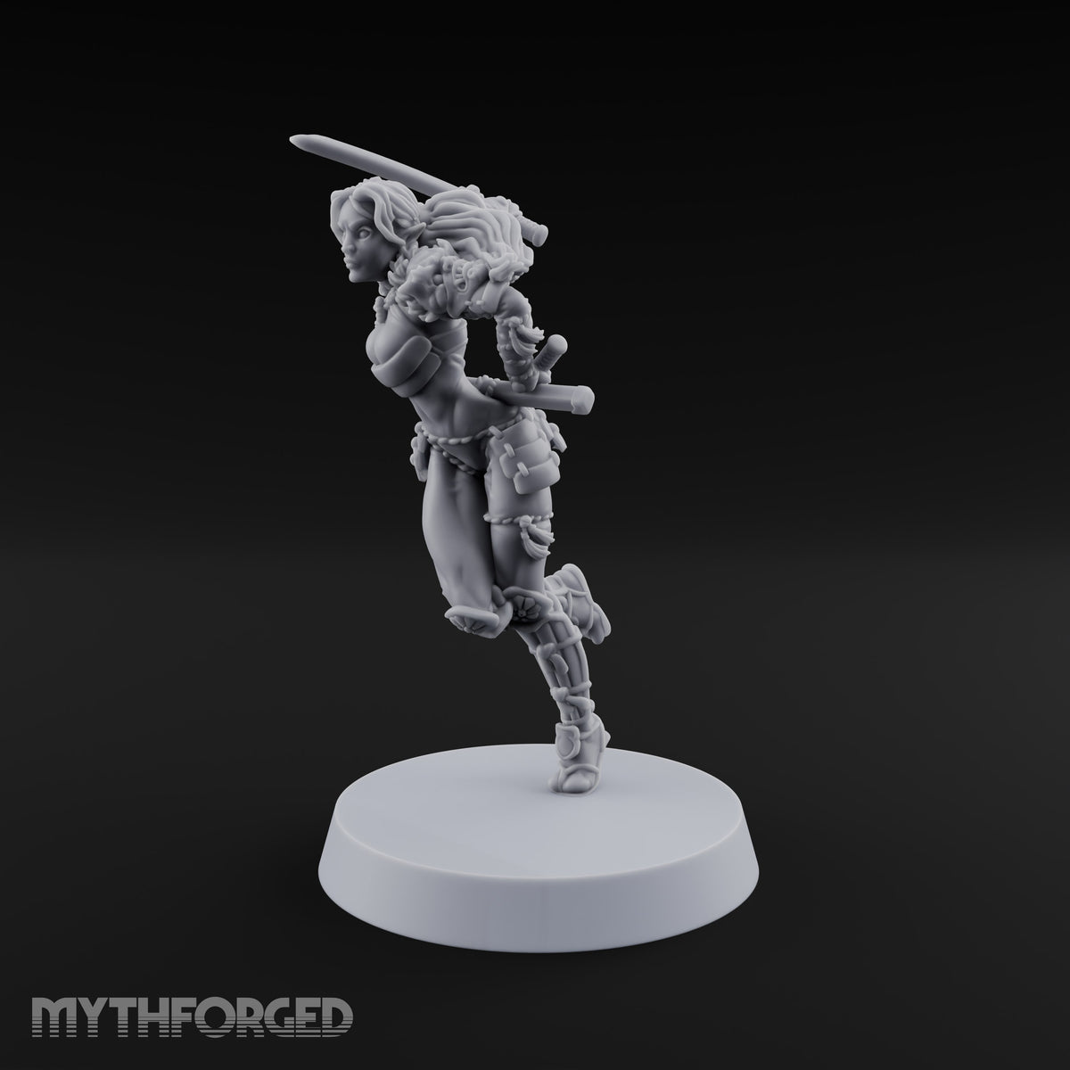 Scabbards Empty, Blade Overhead Elf Sword Warrior