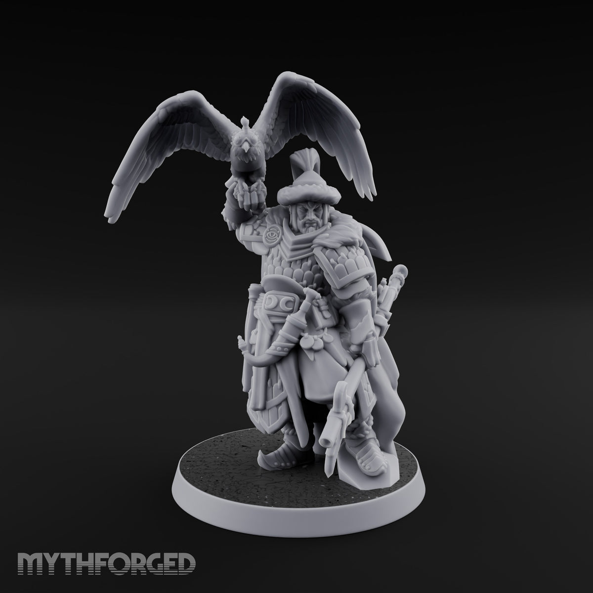 Falcon Taking Flight Human Janissary Commander Miniature for Dungeons and Dragons, Pathfinder or other TTRPGs