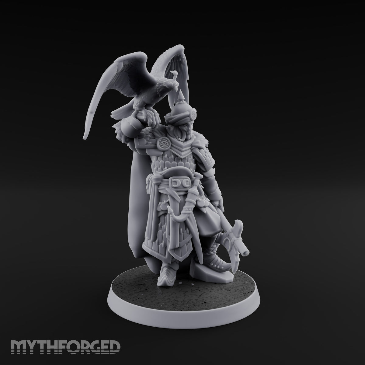 Falcon Taking Flight Human Janissary Commander Miniature for Dungeons and Dragons, Pathfinder or other TTRPGs
