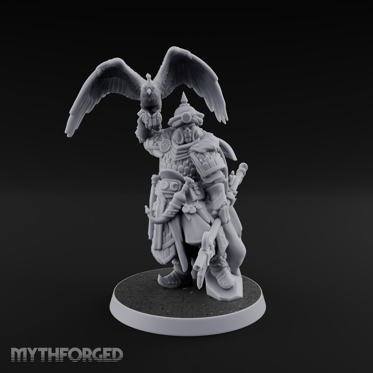 Falcon Taking Flight Human Janissary Commander Miniature for Dungeons and Dragons, Pathfinder or other TTRPGs