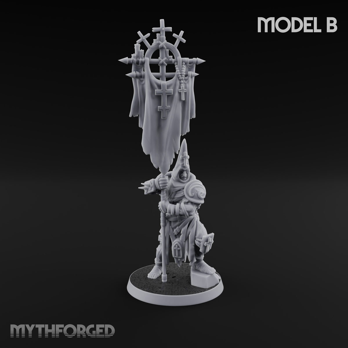 Rallying the Faithful Human Zealots Miniature for Dungeons and Dragons, Pathfinder or other TTRPGs