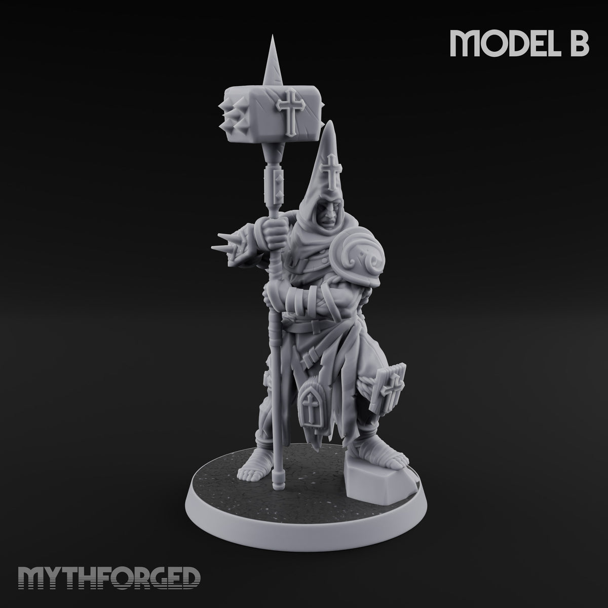 Rallying the Faithful Human Zealot B Miniature for Dungeons and Dragons, Pathfinder or other TTRPGs