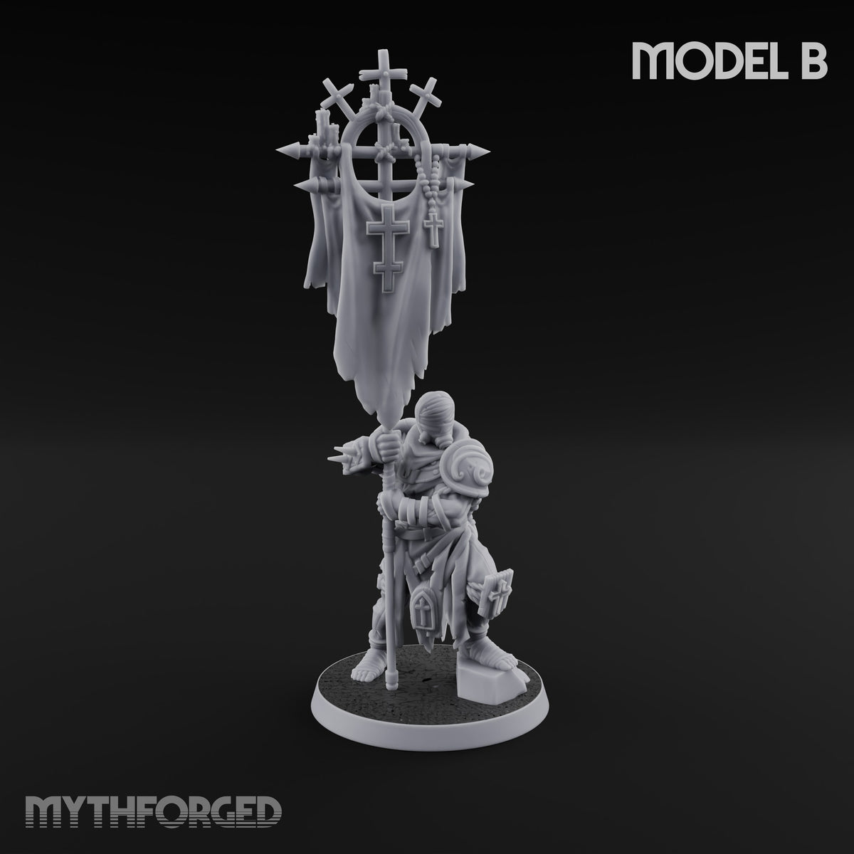 Rallying the Faithful Human Zealots Miniature for Dungeons and Dragons, Pathfinder or other TTRPGs