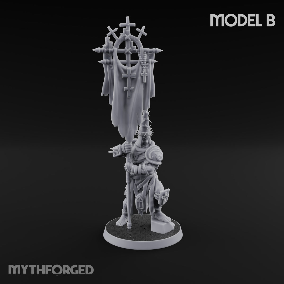 Rallying the Faithful Human Zealots Miniature for Dungeons and Dragons, Pathfinder or other TTRPGs