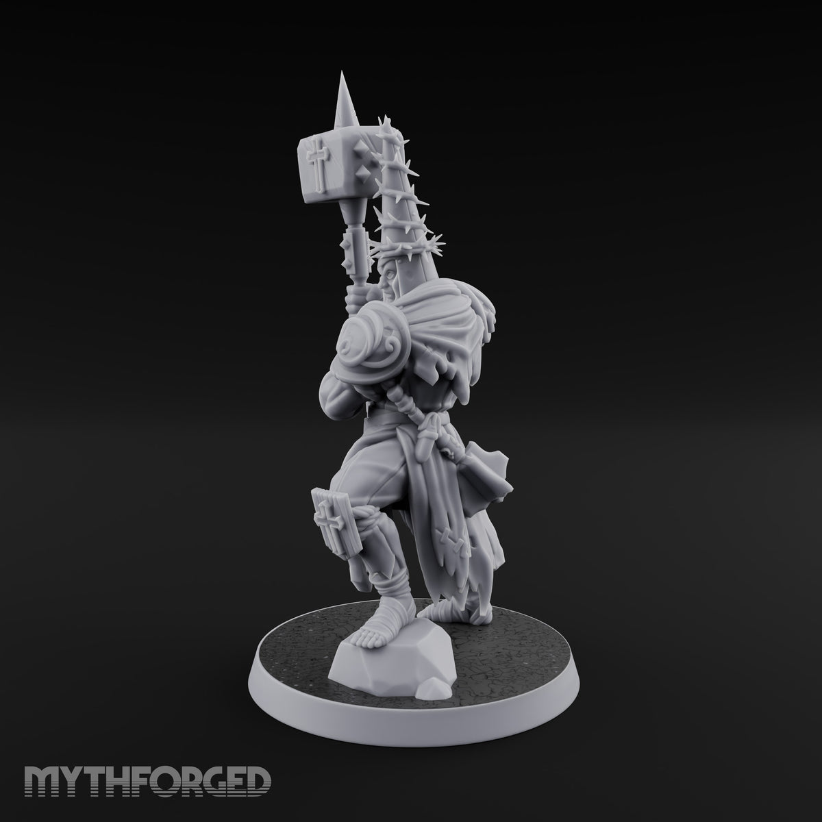 Rallying the Faithful Human Zealot B Miniature for Dungeons and Dragons, Pathfinder or other TTRPGs