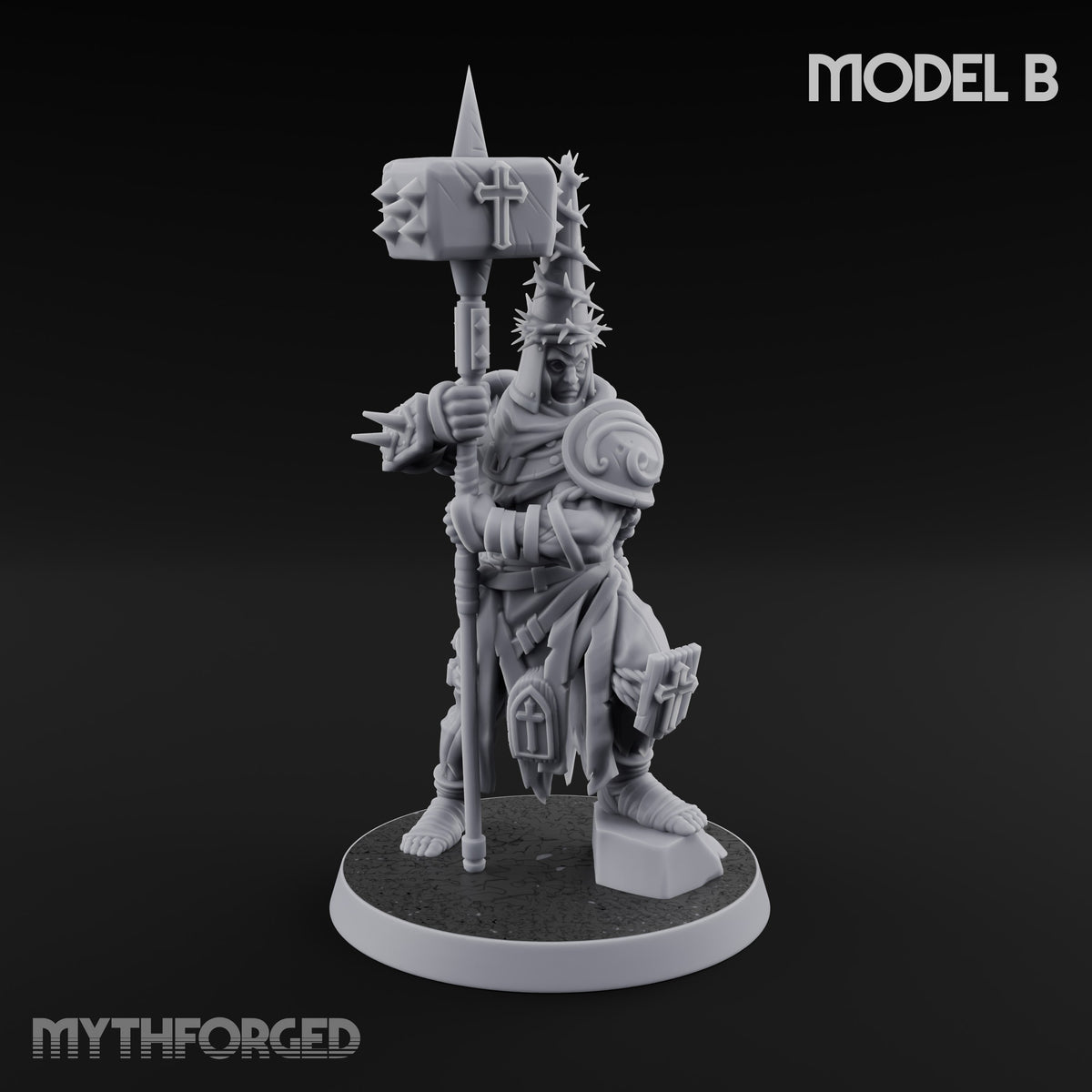 Rallying the Faithful Human Zealot B Miniature for Dungeons and Dragons, Pathfinder or other TTRPGs