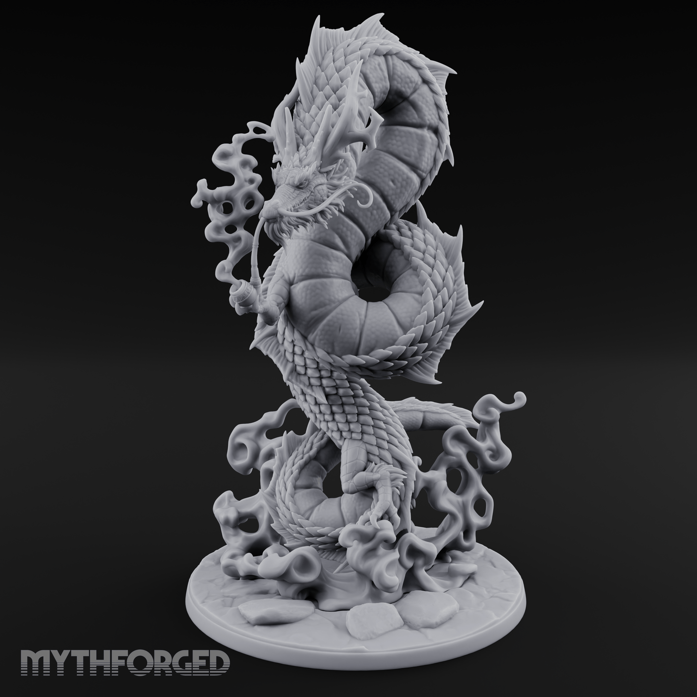 Coiling Skyward Lung Dragon Sorcerer Miniature for Dungeons and Dragons, Pathfinder or other TTRPGs